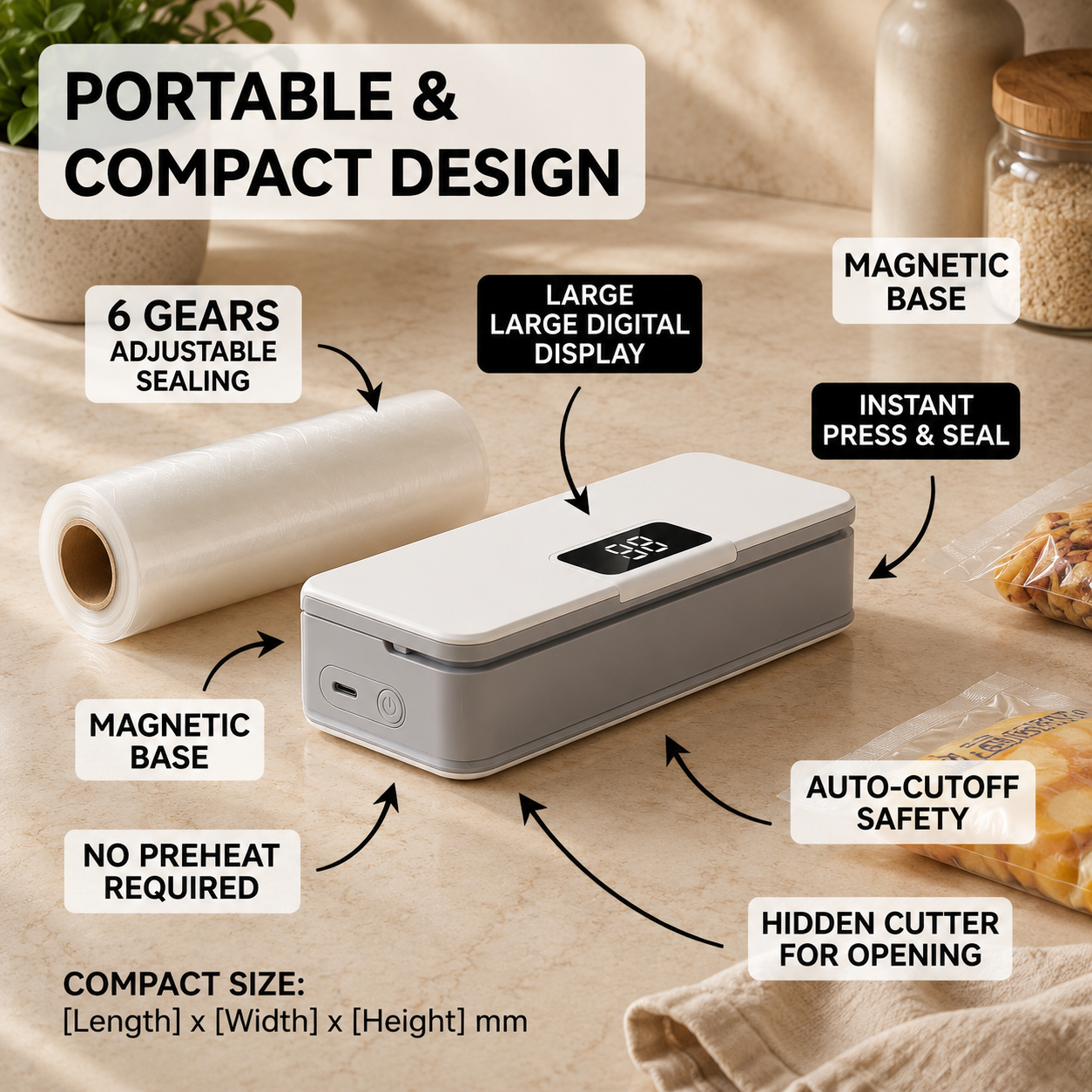 Portable 2-in-1 Mini Bag Sealer
